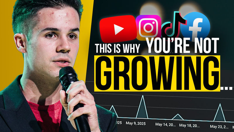 Evan DiDio teaching the viewer journey at Armed Media Conference 2024 on why consistent posting isn't growing your channel